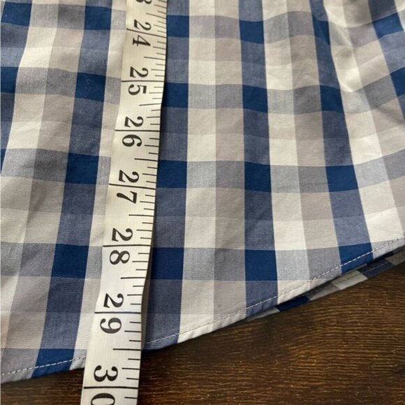 Untuckit plaid check cotton wrinkle free blue grey large tall slim button down - Picture 7 of 8